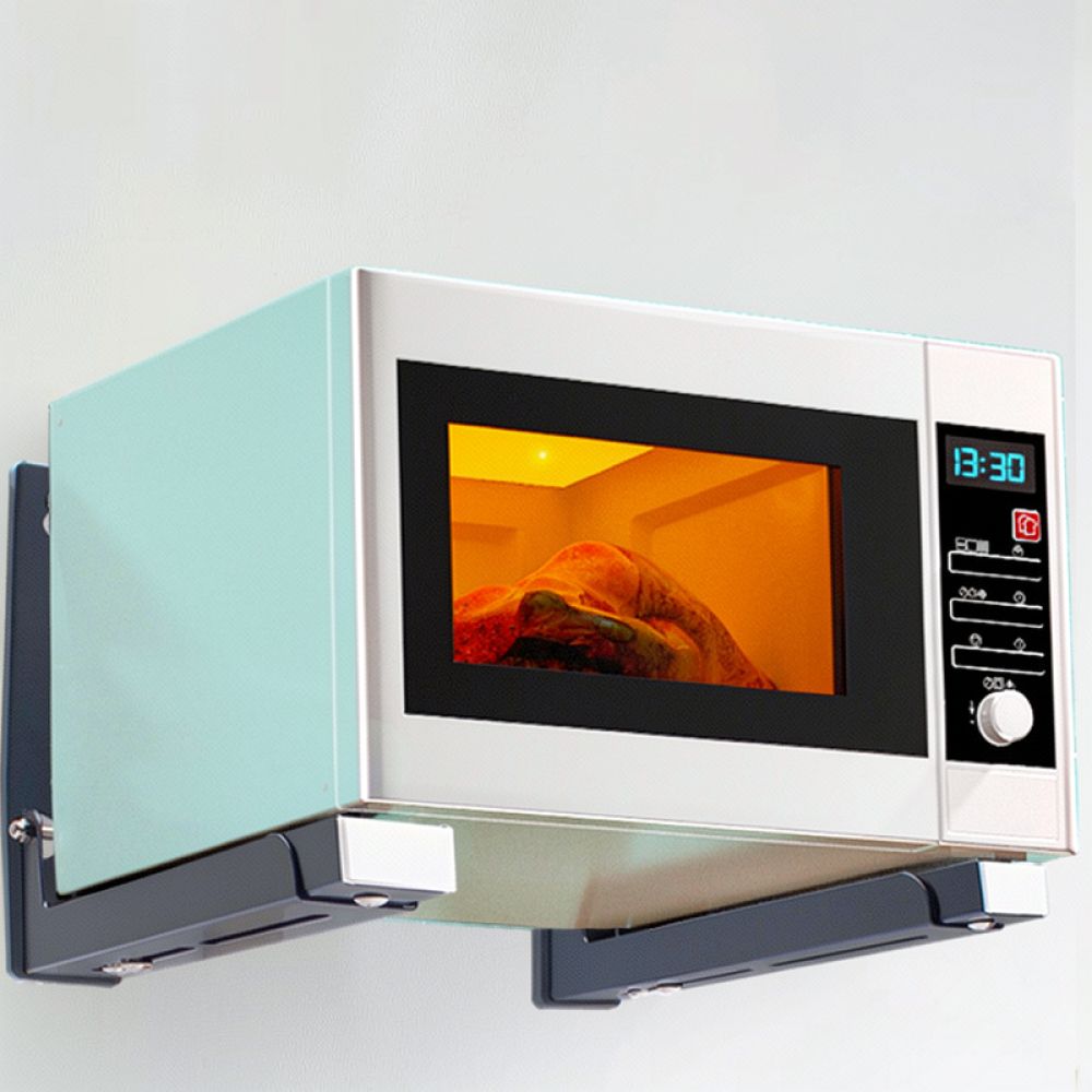 Microwave Oven - Einziehbare Mikrowellenhalterung, Wandmontierter Edelstahlhalter, Faltbares Aufbewahrungsregal,