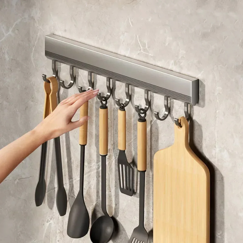 Kitchen Appliances Cabinet - Küche Lagerung Rack Aluminium Legierung Haken