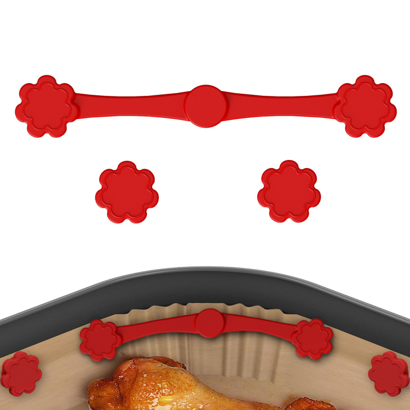 Air Fryer - 3 Stück/Set Luftfritteusen-Einlagenhalter, magnetische Befestigungsschnalle, Backpapier-Silikon-Clips,