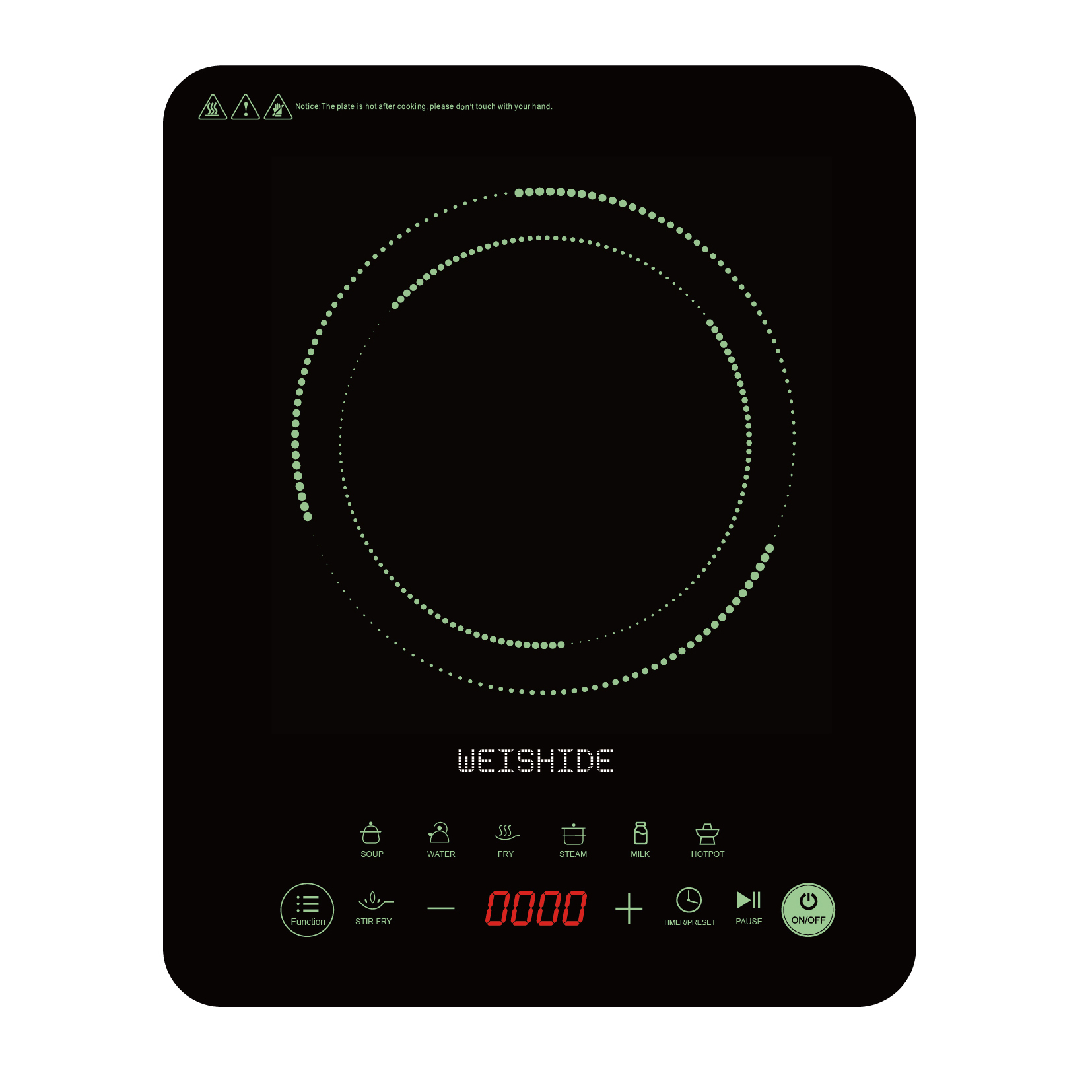 Induction Cooktop Portable - Multifunktions-Induktionsherd aus Keramik, 1200 W–1800 W,