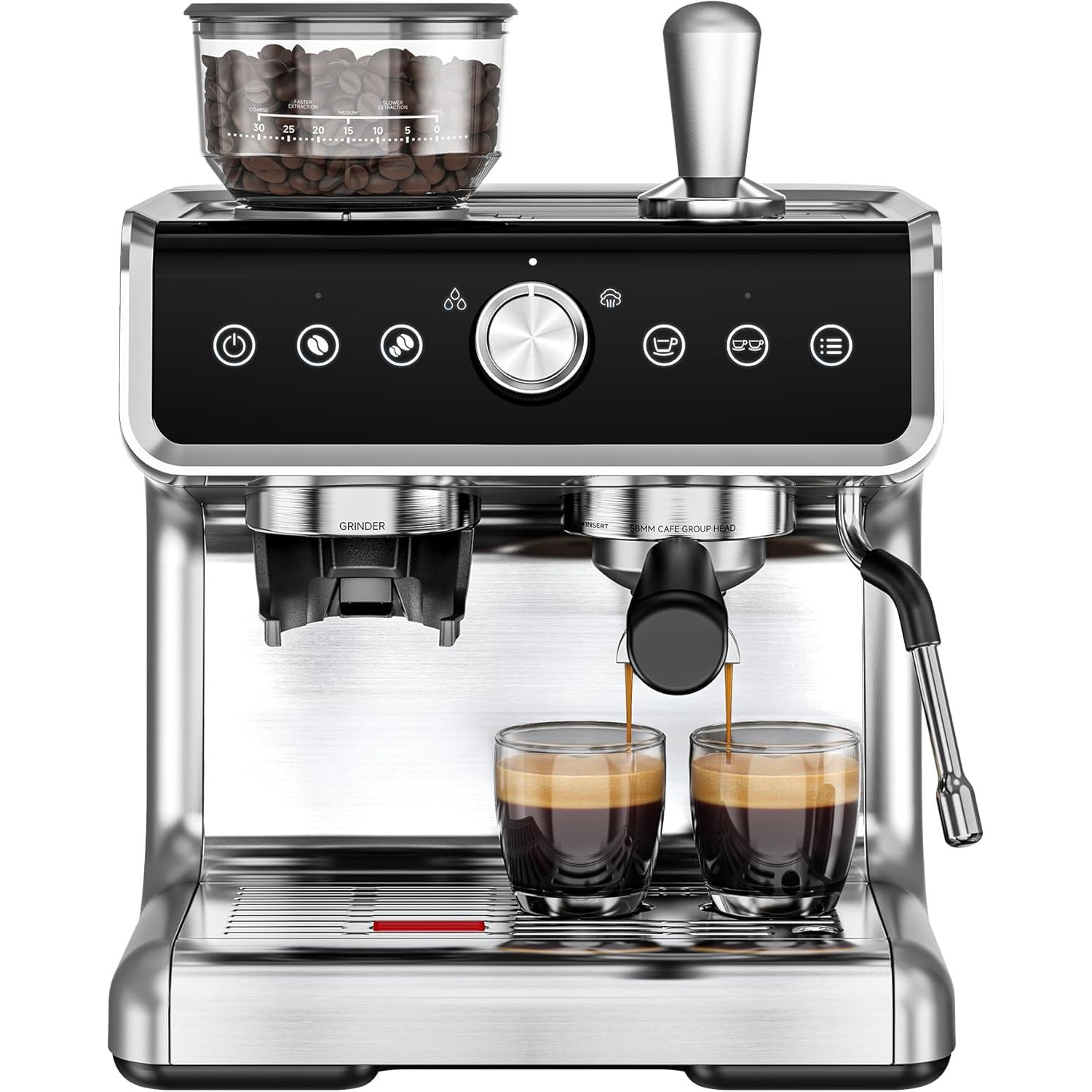 Coffee Maker - EUHOMY Elektrische Espressomaschine mit Mahlwerk, 20